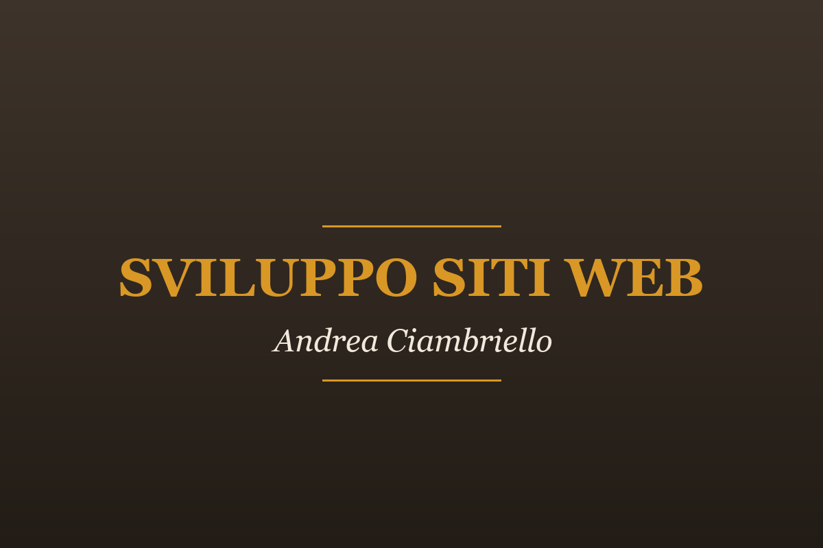 Sviluppo Siti Web - Andrea Ciambriello